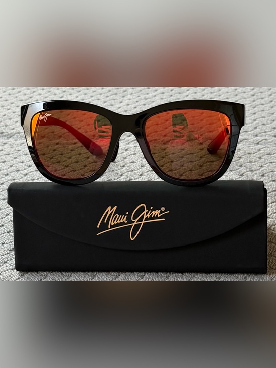 Maui Jim Accessories - Maui Jim Unisex Black Frame and Hawaii Lava Mirror Sunglasses NWOT